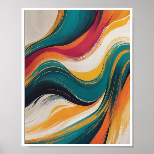 Une affiche murale d'art Abstrait Fluidité et mouv (Devant)