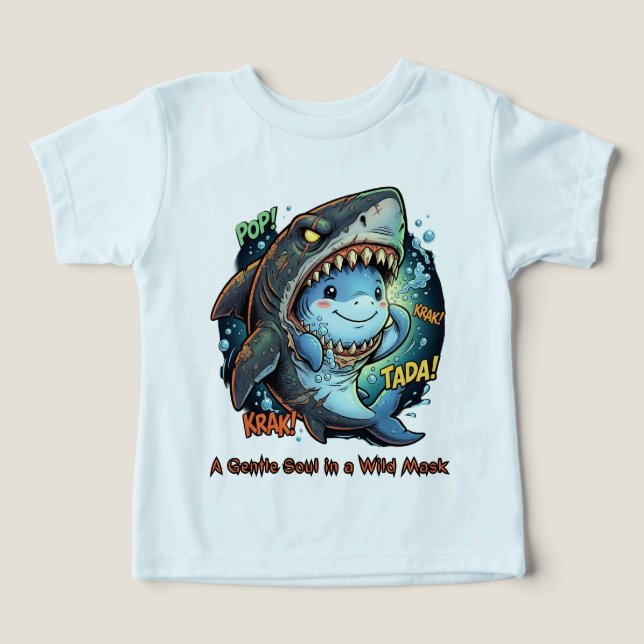 Une âme douce dans un masque sauvage Requin mignon (Design Recto)