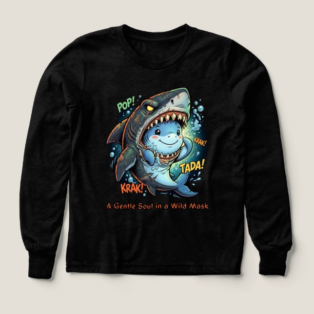 Une âme douce sous un masque sauvage Requin mignon (Motif recto)