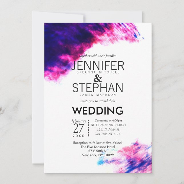 Une aquarelle moderne contre les invitations au ma (Devant)