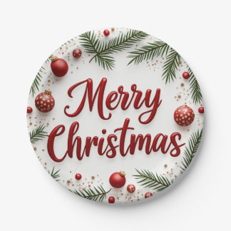 une assiette ronde de Noël