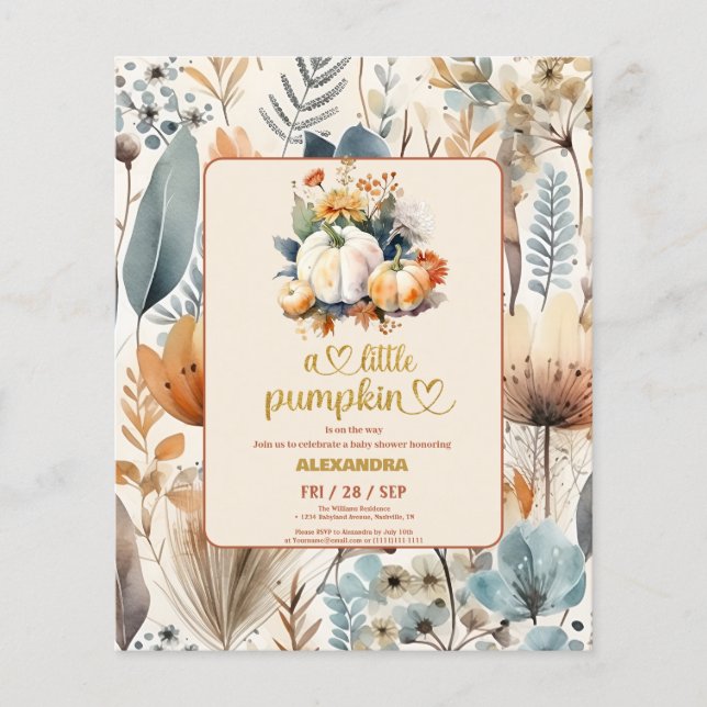Une baby shower avec un petit budget citrouille (Devant)