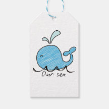 UNE BALEINE AMICALE DANS SON MER Étiquettes-cadeau