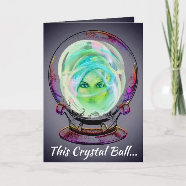 Une Balle En Cristal Forcast, Carte De Voeux Pliée (Devant)