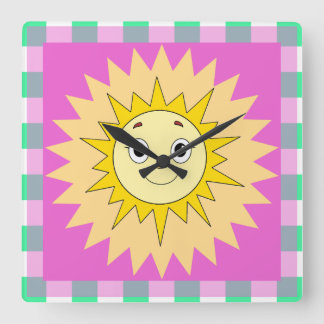 Une belle horloge murale de caricature solaire