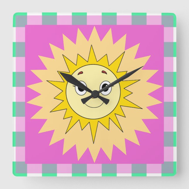 Une belle horloge murale de caricature solaire (Recto)