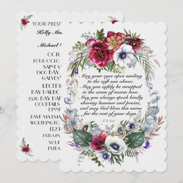 Une Belle Journée Pour Une Faire-part de mariage (Devant / Derrière)