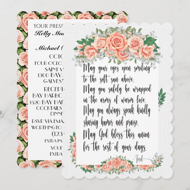 Une Belle Journée Pour Une Faire-part de mariage (Devant / Derrière)