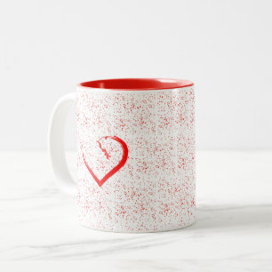 Une Belle Mug De Café À Deux Tons Coeur