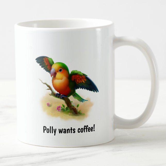 Une Belle Mug De Café À Parrot Peint En 3D À La Ce (Créateur téléchargé)