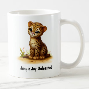 Une Belle Mug De Café D'Ocelot Peint 3D