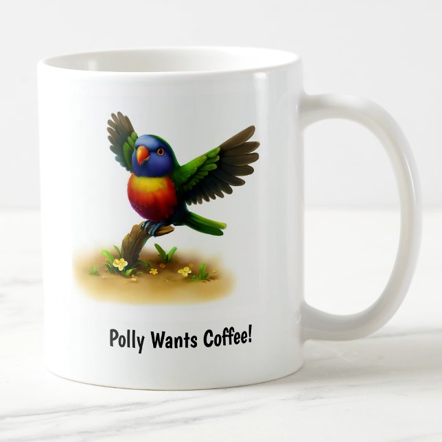 Une Belle Mug De Café Lorikeet Peint En 3D (Créateur téléchargé)