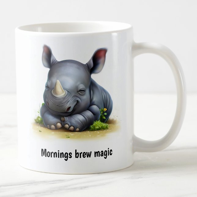 Une Belle Mug De Café Rhinoceros Peint En 3D (Créateur téléchargé)