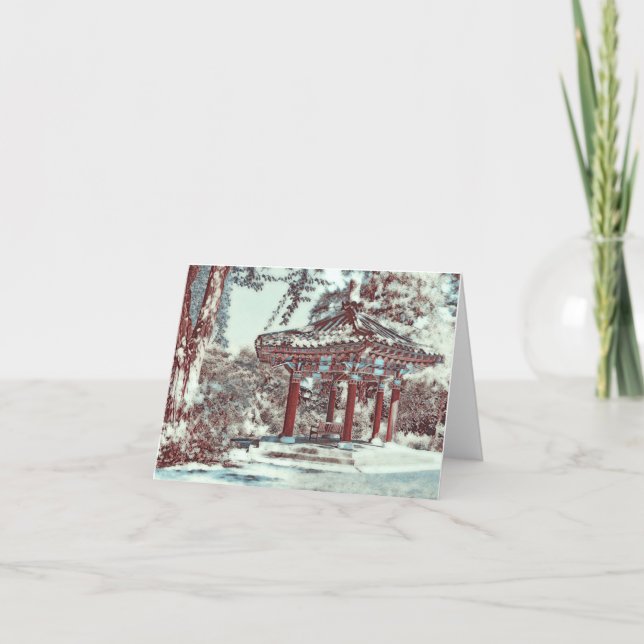 Une belle pagode - Carte de vœux vierge (Devant)