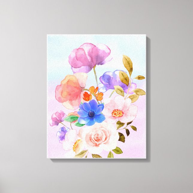 Une belle peinture Rose en toile d'aquarelle (Recto)