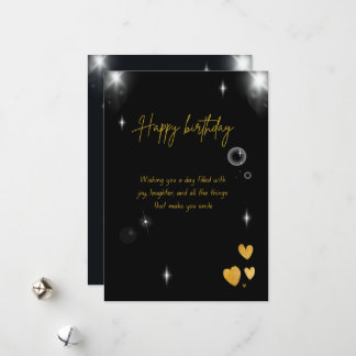 Une bonne carte d'anniversaire en noir et or