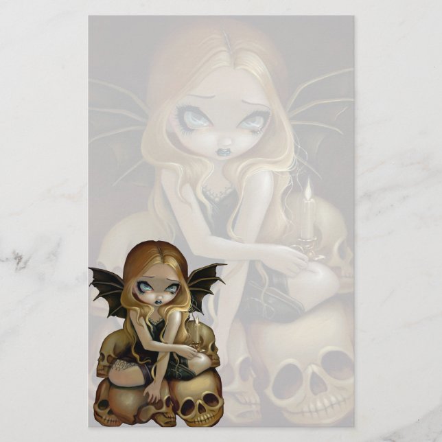 "Une bougie dans" la papeterie foncée (Devant)