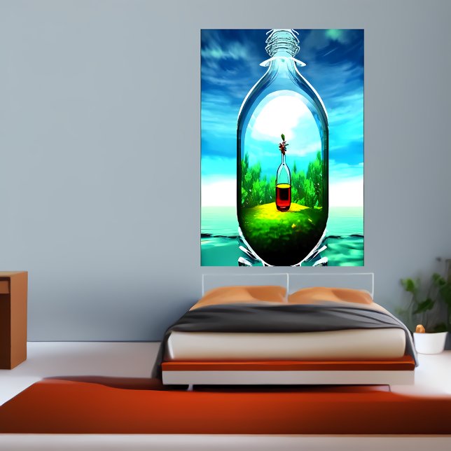 Une bouteille dans une bouteille | AI Art Poster (Créateur téléchargé)