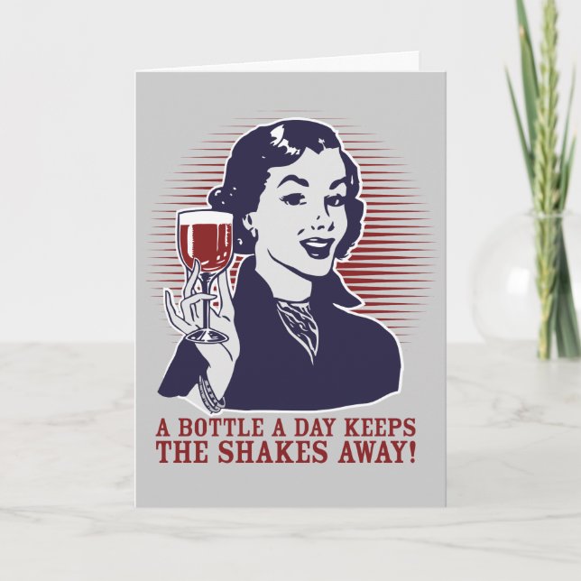 Une bouteille une carte de Personalizable de jour (Devant)