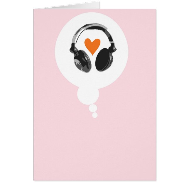 Une bulle de pensée avec un coeur et des écouteurs (Devant)