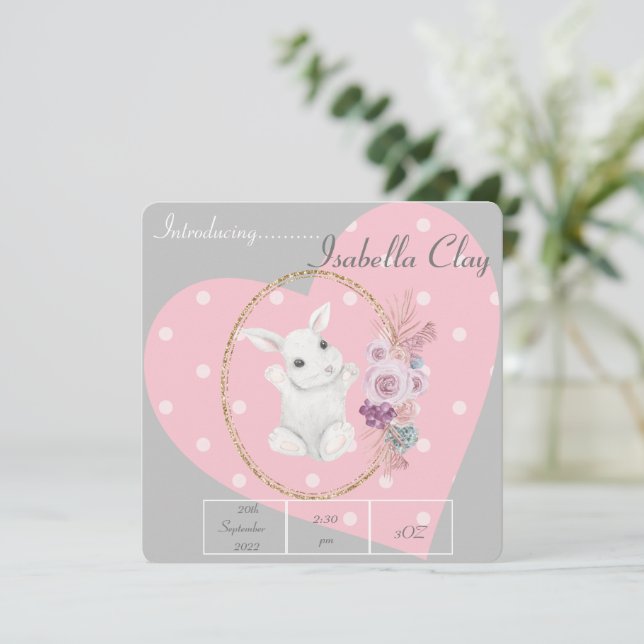 UNE CARTE À PLAT FAIRE-PART DE NAISSANCE PERSONNAL (Debout devant)