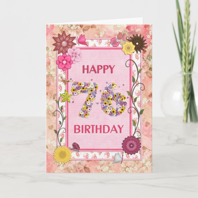Une carte artisanale de 76ème anniversaire (Devant)