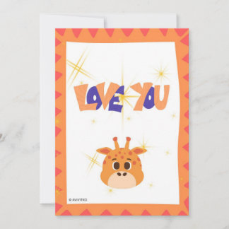 Une carte d'amour de girafe mignon pour un être ch