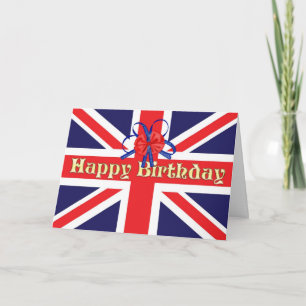 Une carte d'anniversaire avec une Union Jack