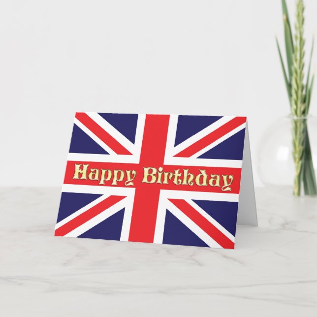 Une carte d'anniversaire avec une Union Jack (Devant)