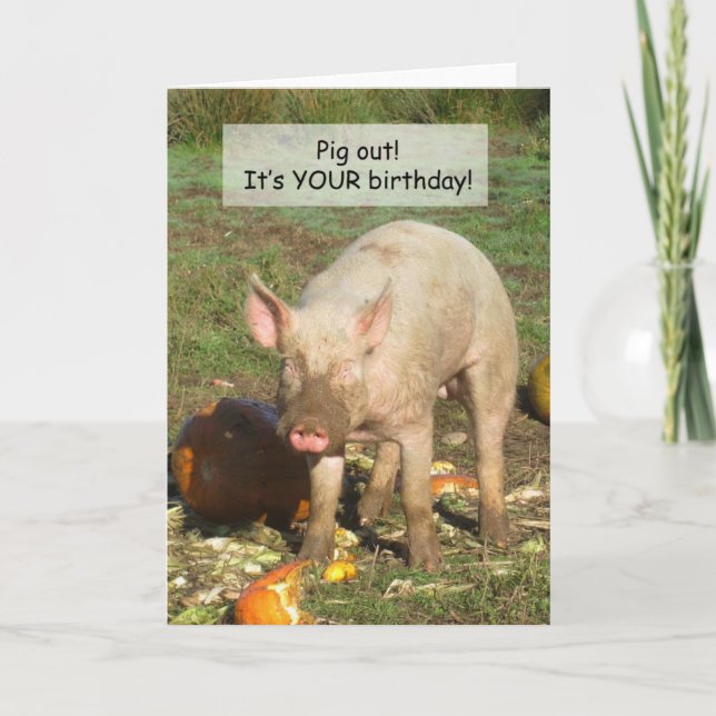 Une Carte d'Anniversaire De Cochon ! (Devant)
