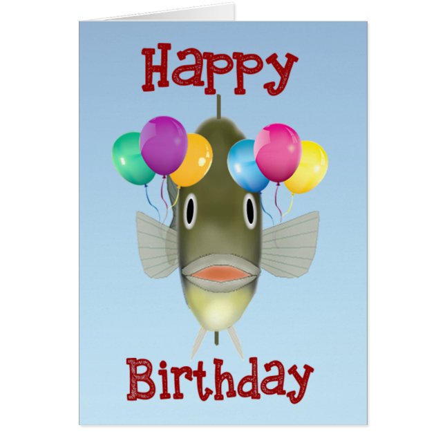 Une carte d'anniversaire de poisson (Devant)