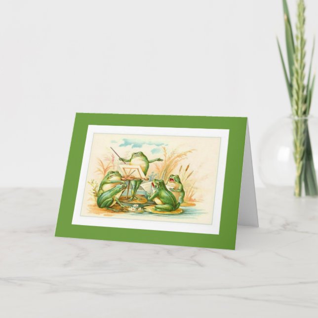 Une carte d'anniversaire grenouille joyeuse (Devant)