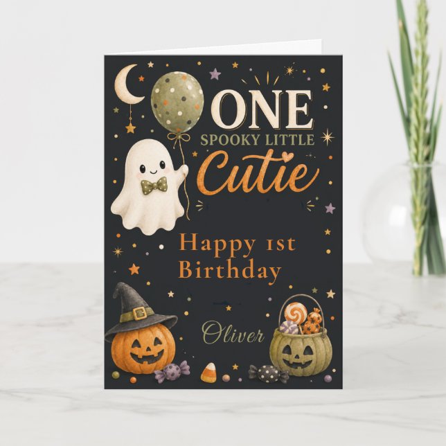 Une carte d'anniversaire mignonne et effrayante (Devant)