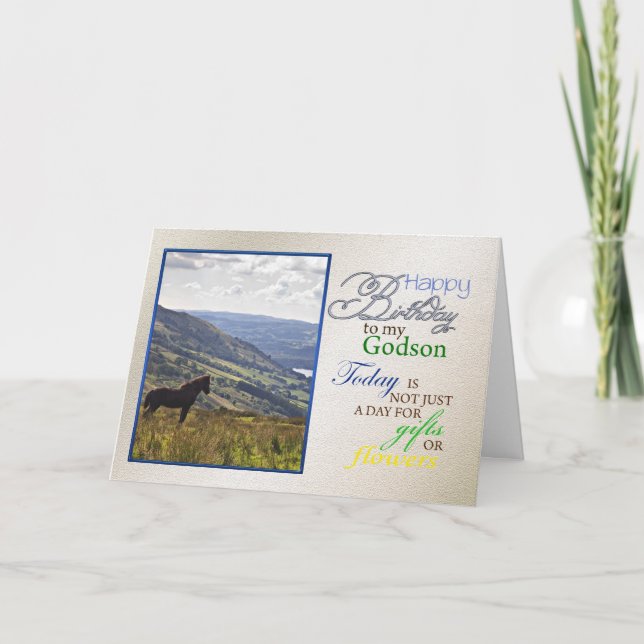 Une carte d'anniversaire pour godson. (Devant)