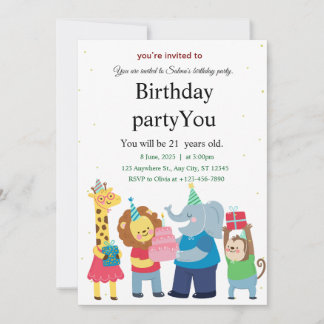 Une carte d'anniversaire pour les animaux