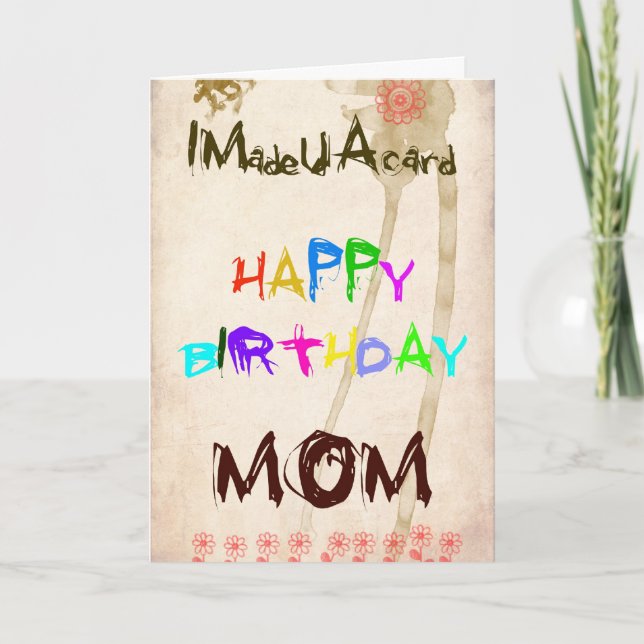 Une carte d'anniversaire pour maman (Devant)