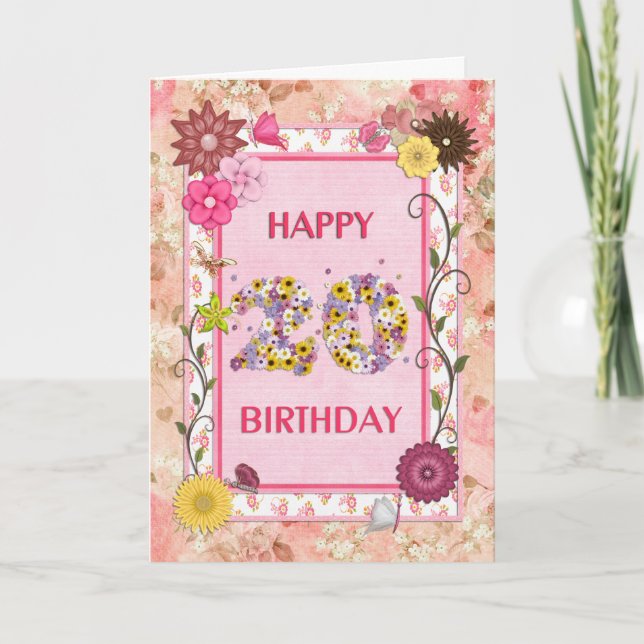 Une carte de 20e anniversaire de naissance (Devant)
