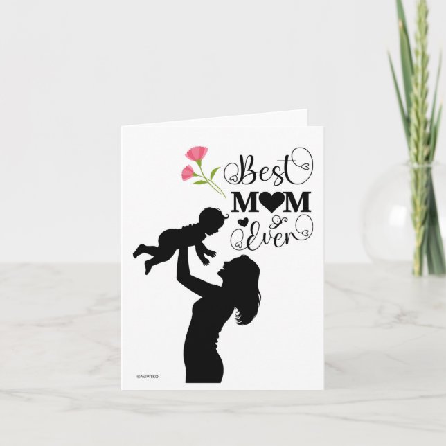 Une carte de fête des mères noir et blanc (Devant)