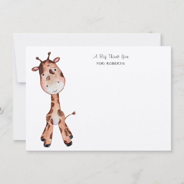 Une carte de girafe BigThank You (Devant)