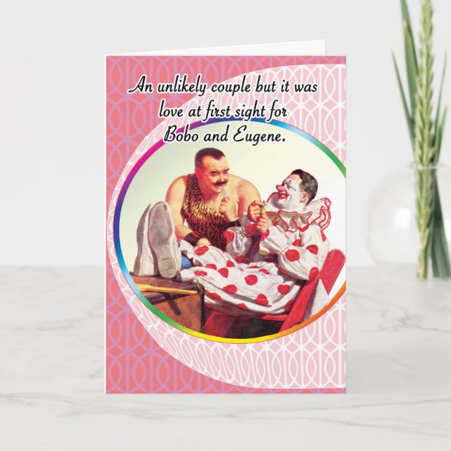Une Carte De Jour Gay Valentines Couple Peu Probab (Devant)