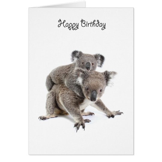 Une Carte De Joyeux Anniversaire De Koala Zazzle Fr