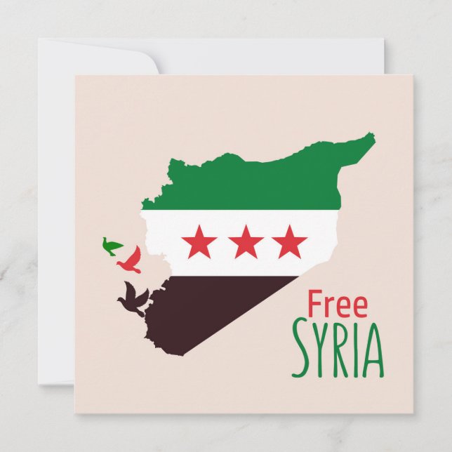 Une carte de la Syrie avec le drapeau de la révolu (Devant)