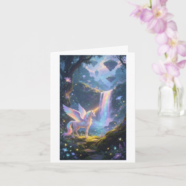 Une carte de licorne magique avec de nombreuses ut (Orchidée)