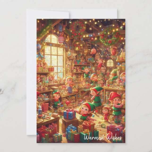 Une carte de Noël d'atelier joyeux (Devant)