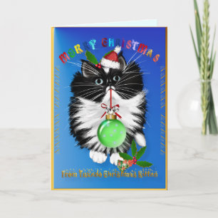 Une carte de Noël de chaton de smoking
