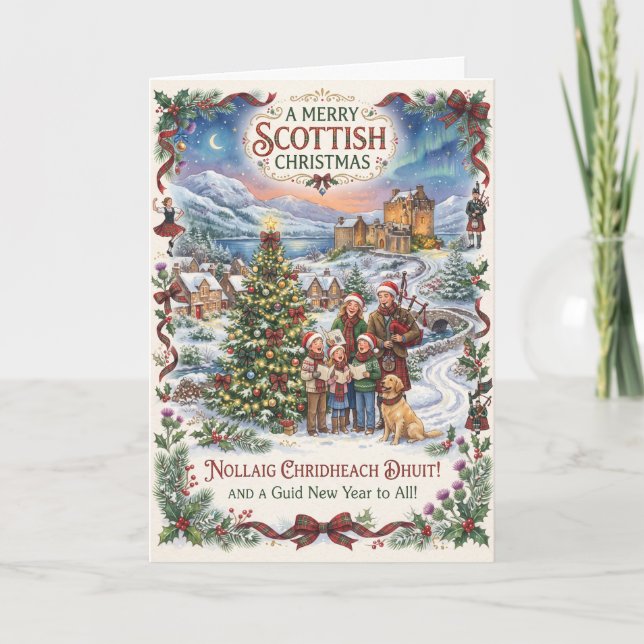 Une carte de Noël de l'Écosse guid (Devant)