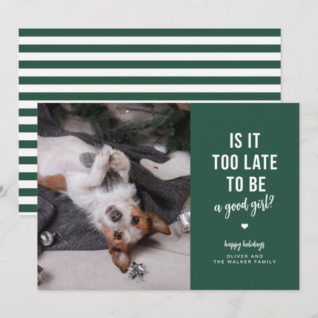Une carte de Noël drôle pour un animal de compagni (Devant / Derrière)