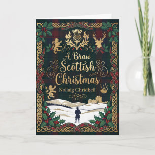 Une carte de Noël écossais joyeux et de bonne anné