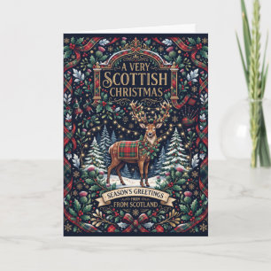 Une carte de Noël écossaise tartan joyeuse