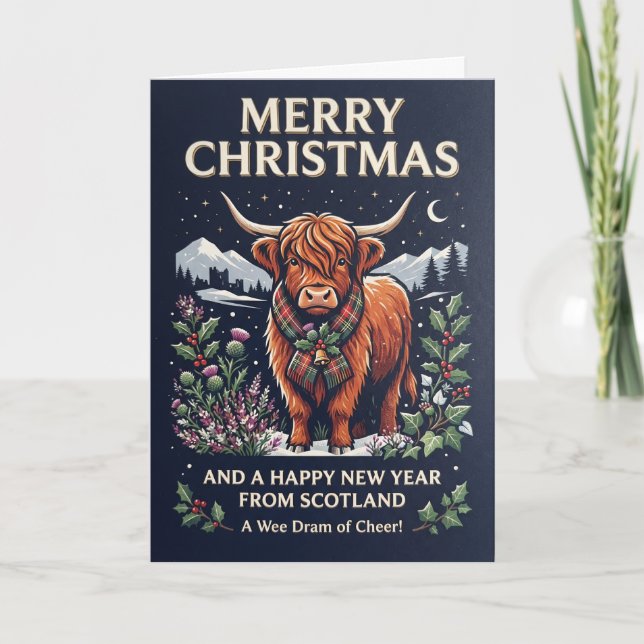 Une carte de Noël écossaise très joyeuse des Highl (Devant)